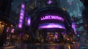 u6945813236 lustwave studio building exterior at night neon s 5d80a77d 1752 4fba a092 a11ca0ed574e 2